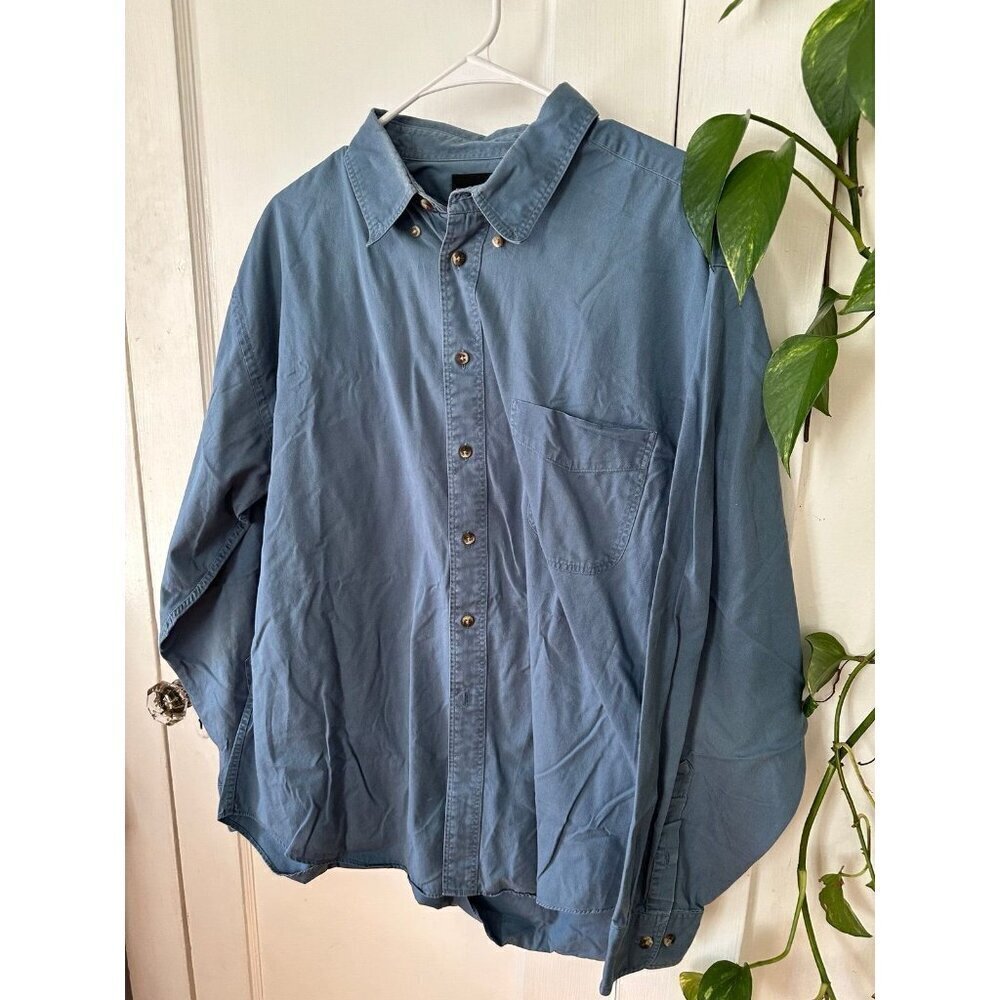 Croft & Barrow men’s size large blue button-down shirt - Picture 2 of 7
